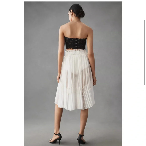 Let Me Be (Anthropologie) Sheer Pleated A-Line Skirt, NWT - Picture 4 of 10